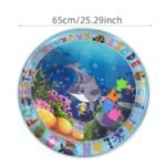 Aquatic Theme Inflatable Baby Playmat - Pvc Water Play Mat With Alphabet & Sea Life Design, Sensory Development Activity Gym For Infants, Ideal For Christmas, Halloween, Thanksgiving - Image 2