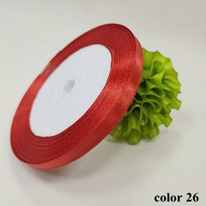 1 Roll 25 Yards 6Mm Wide Satin Ribbon Ribbon Wedding Festival Decoration With Flowers Gift Wrapping With Bow Diy Making - Image 14