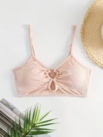 Fashionable Women'S Tankini Top With Heart Pattern And Ribbed Fabric - Image 9