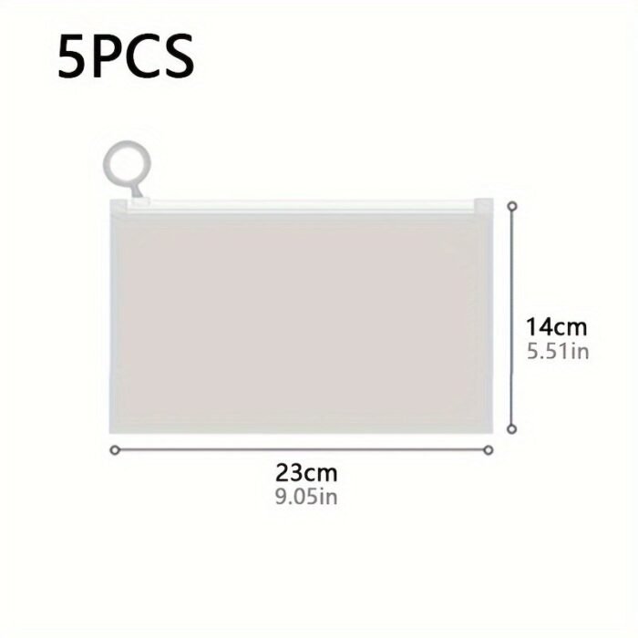 5 Pcs Minimalist Lightweight Storage Pouches, Versatile Zipper Makeup Bags For Outdoor Trip - Image 3