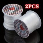 2Pcs 0.8Mm Stretchy Elastic String - 393.7 Inch Clear Bead Cord For Diy Bracelet & Necklace Jewelry Making, Durable Flexible Craft Supplies