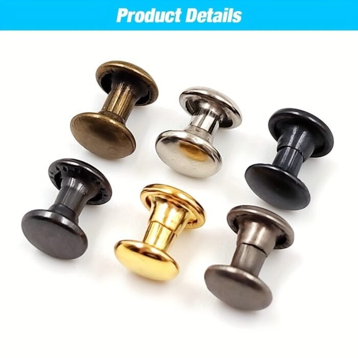 100 Sets 6X6Mm Metal Double Cap Rivets Stud Round Nail Rivet For Leathercraft Accessories Repair Shoes Bag Belt Clothing Garment - Image 8