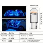 10Pcs New 2023 W5W T10 Led Car Interior Bulb 12V Acrylic 6000K 7 Color Wedge Dome Indicator Reading Light Bulbs - Multipurpose - Image 2