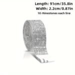 1 Roll Self-Adhesive Rhinestone Striped Sparkling Ribbon Sticker, Craft Jewelry Tape Roll, Used For Diy Arts And Crafts, Wedding Parties, Car Phone Glass Decoration - Image 10