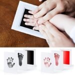 1 Set, Diy Hand And Footprint Kit, Ink Pads Photo Frame Handprint, Toddlers Souvenir Accessories, Safe Clean Baby Shower Gift (Red) - Image 5