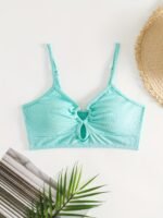 Fashionable Women'S Tankini Top With Heart Pattern And Ribbed Fabric - Image 8