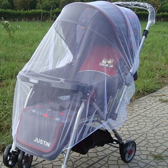 Stroller Mosquito Net, Pushchair Cart Insect Shield Mesh Cover, Safe Protection, Breathable Silk Material, - Stroller Accessories - Image 1