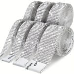 1 Roll Self-Adhesive Rhinestone Striped Sparkling Ribbon Sticker, Craft Jewelry Tape Roll, Used For Diy Arts And Crafts, Wedding Parties, Car Phone Glass Decoration