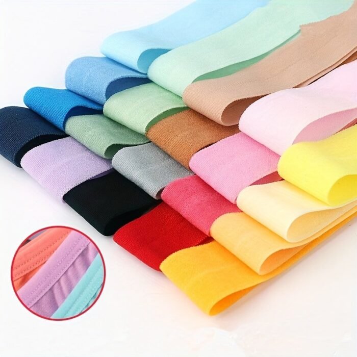 1 Roll, 1.8Meter/Length 1" (25Mm) Elastic Band Multicolor Fold Over Spandex Elastic Ribbon For Sewing Lace Trim Waist Band Garment Accessory - Image 6