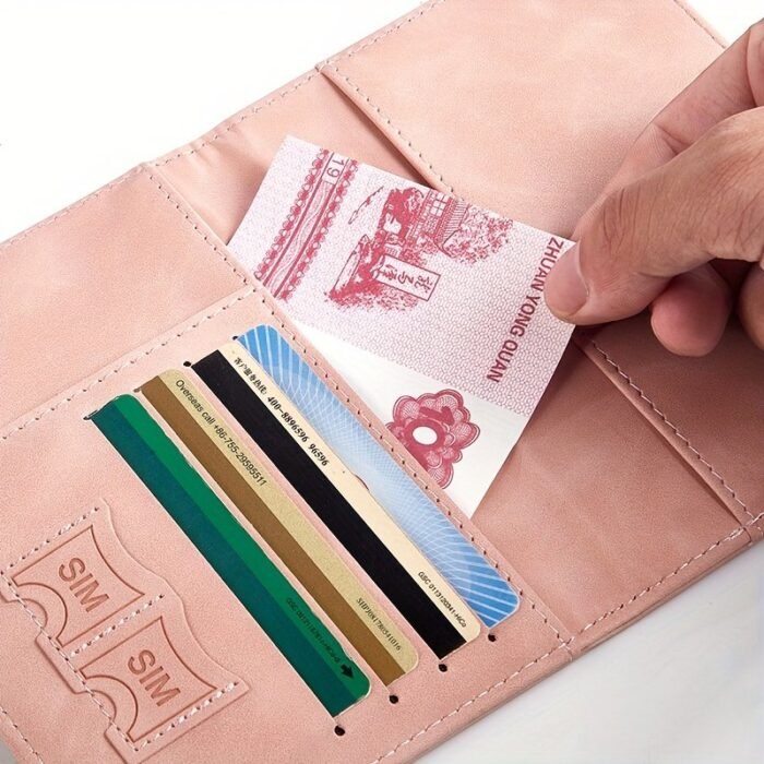 1Pc Rfid Passport Holder, Thin Passport Wallet, Surface, Multi Functional Wallet, Travel Passport Holder, Cute Card Holder - Image 4