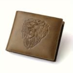 1Pc New Men'S Lion Embossed Pattern Wallet, Pu Leather Trifold Money Clip, Multi-Card Slot Zipper Wallet, Men'S Purse Gift - Image 5