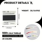 100% Thread, 1 Card Pack With Needle, 2 Meters/Per Card, Available In 20 Colors And 4 Sizes - Image 6