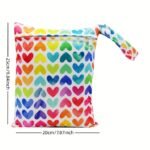 1Pc Lovely Heart Print 19.99*24.99Cm Small Reusable Wet Bag - Image 3