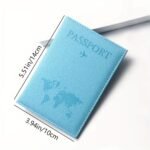 1Pc Pu Leather Passport Bag Protective Cover Travel Document Bag, Simple Couple Case, Glossy Leather Passport Case