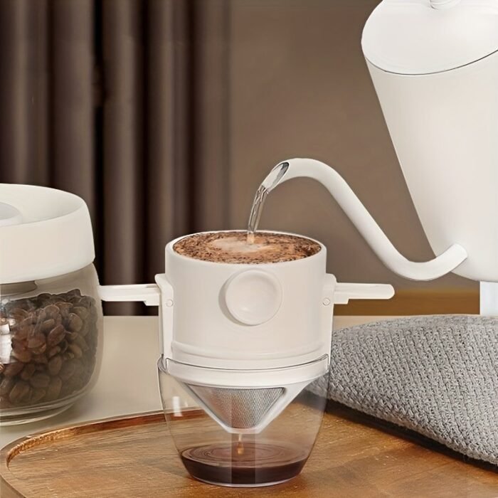1 Pc Stainless Steel Portable Coffee Filter - Easy To Clean, Reusable, Paperless Pour Over Dripper With Foldable Funnel - Image 6