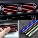 10Pcs 20Cm Car Air Conditioner Air Outlet Decoration U-Shaped Decorative Strip Car Shape Door Corner Protector