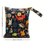 1Pc Black Animals Print 20*25Cm Small Reusable Wet Bag - Image 2