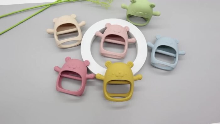 1Pc Cute Bear-Shaped Silicone Teether For Youngsters - Food-Grade, Durable, Non-Drop Teething Toy In Mixed Colors | Ideal Thanksgiving & Christmas Gift For Youngsters, Safe Youngsters Accessory|Playful Youngsters Toy|Durable Teether, Youngsters Teething Toys - Image 13