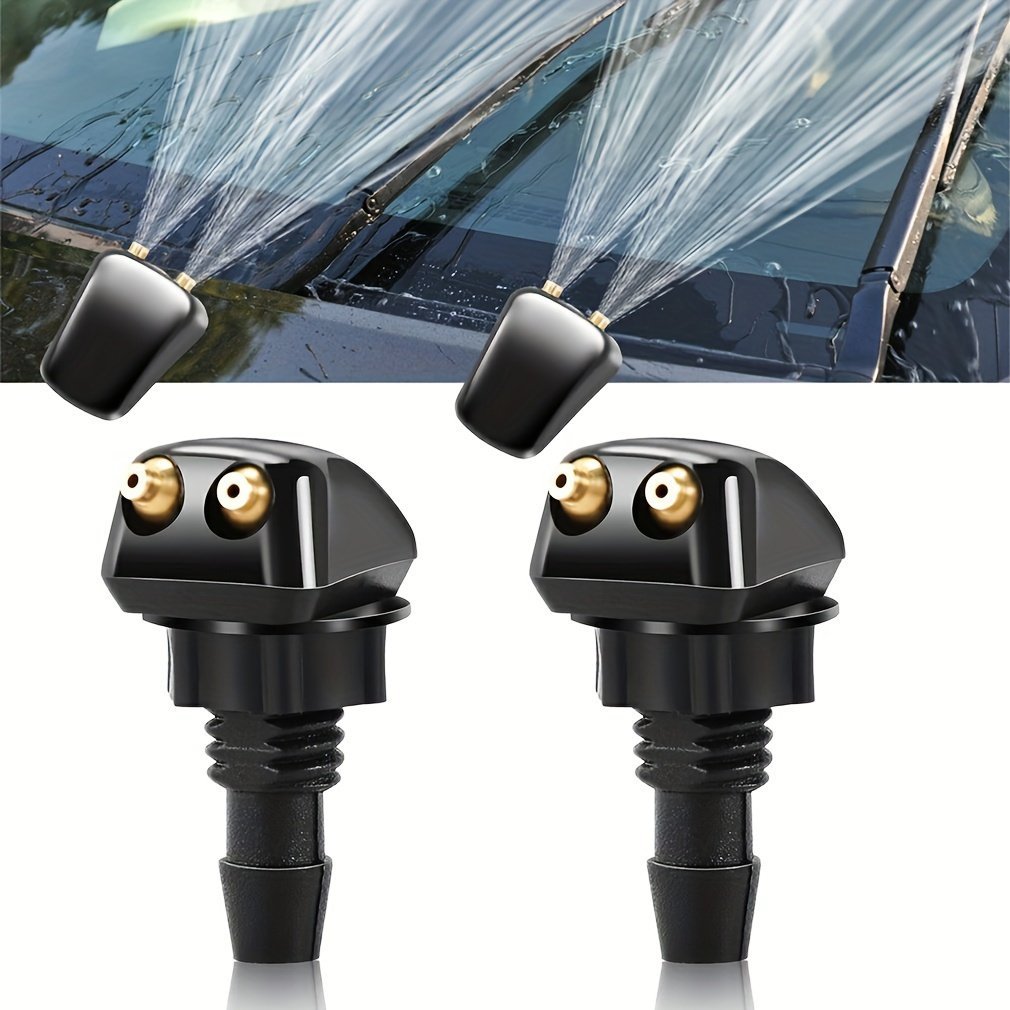 product-aisc_image-fancy-2024-08-18-1723861363398-4aa3ea4345d64e4193ba7b743632ff44-goods.jpeg 2Pcs Car Front Windshield Wiper Nozzle Jet Sprayer Kits Universal Sprinkler Water Fan Spout Cover Washer Outlet - Image 1