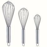 3Pcs Stainless Steel Egg Beater Set - Manual Kitchen Mixer, Suitable For Beating, Whipping, Mixing - Enhanced Durability Bubble Egg Beater Set, Food Grade, Easy To Clean, Ergonomic Design - No Batteries Required