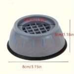 4Pcs Anti-Vibration Washing Machine Mats - Non-Slip, Shock-Absorbing Plastic Pads, Noise Reduction For Home Appliances, Durable Gray With Safety Black Base, Battery-Free, Noise Reduction Pads | Minimalist Design | Enhanced Grip Mats - Image 2