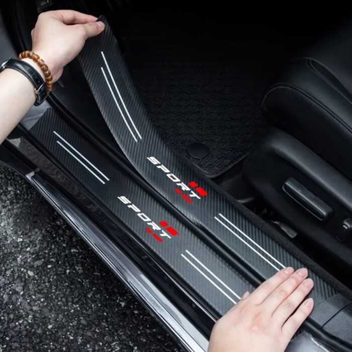 1-Pack / 4-Packs Car Door Sill Protectors, Waterproof Pvc Leather Door Welcome Mats, Anti-Scratch & Anti-Collision Strips For All Vehicle Models - Image 7