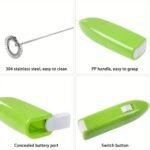 1Pc Stainless Steel Electric Milk Frother, Mini Portable Cappuccino Frother, Kitchen Accessory, Coffee Creamer Mixer, Cooking Gadget (Batteries Not Included) - Image 12