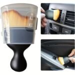 Compact Car Detailing Dust Brush With Cover ? Ergonomic Handle For Easy Grip, Soft Bristles For Interior Cleaning, Fits Air Vents, Dashboards, Computers, And Keyboards, Dashboard Detailing | Protective Cover | Transparent Storage