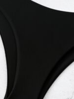 European And American Cross-Border New Solid Color Sexy Retro Bikini Triangle Beach Swimwear Women'S Black And White Two-Piece Set - Image 3