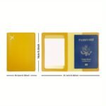 1Pc Thickened Pu Leather Travel Passport Protection Case, Storage Case Document Holder - Image 2