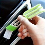2-In-1 Dual-Head Air Vent & Interior Cleaner Brush - Multi-Functional Electric-Free Duster For Car Vents And Dashboard, Plastic Material, Green And White, Interior Cleaning Tool|Ergonomic Handle|Plastic Construction, Vent Cleaning Brush, Without Battery - Image 7