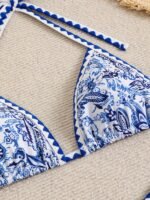 Ethnic Style Crisscross Floral Bikini - Image 6