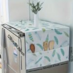 1Pc Youlong Multi-Function Refrigerator Dust Cover With Pocket, 128.02 X 52.07 Cm, Modern Decorative Fabric Storage Organizer For Home And Kitchen Use, Green Leaf Pattern, Pet Material, Appliance Top Protector | Decorative Storage | Pet Material Cover - Image 4