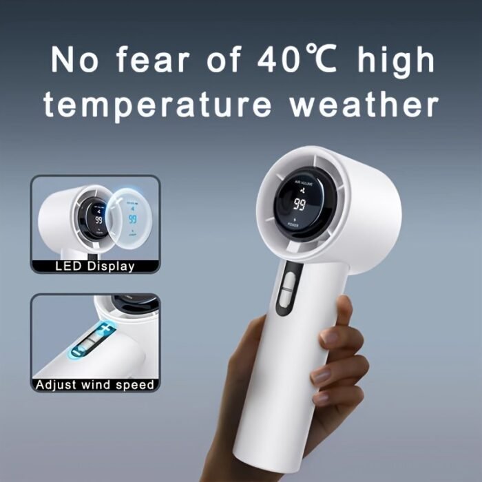 1Pc Ultra-Portable 13000Rpm Handheld Cooling Fan - 100-Speed Adjustable, 20?C Cooling, Usb Rechargeable With Long Battery Life, 36V Safe Operation For Home, Office, Travel, Portable Fan, Sleek Design, Durable Construction - Image 8
