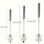 1Pc Multifunctional Stainless Steel Whisk & Milk Frother, Home Baking Tools, Cream Egg Hand Blender, Household Push Blender Blender - Egg Whisk, Milk Frother, Hand Push Blender Blender Multi-Tool Eid Al-Adha Mubarak - Image 2