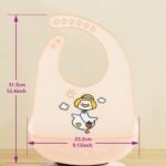 1Pc Silicone Baby Bib - Lightweight, Snap Closure, Cute Designs For Boys & Girls, Perfect For Feeding Time, Durable & Easy To Clean, Feeding Accessorie - Image 2