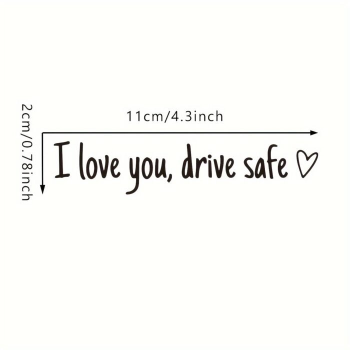 1Pc I Love You Drive Safe Mirror Decal, Rearview Mirror Car Decals For Women, Vinyl Decal - Image 2