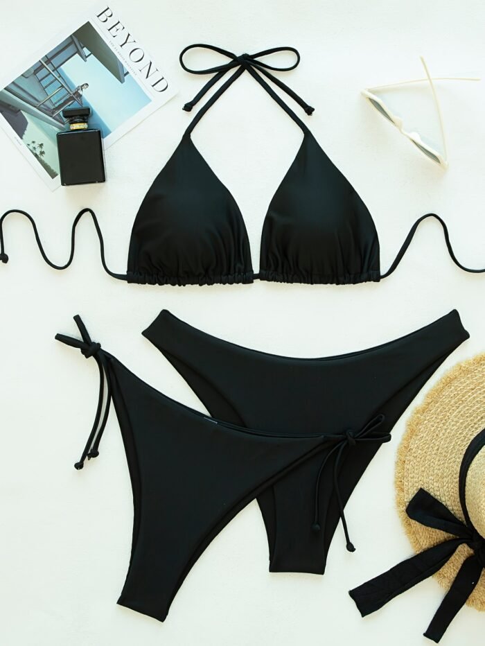 European And American Stylish Women'S Bikini Three-Piece Set, Fashionable Women'S Bikini With Double Bags, Trendy Women'S Two-Piece Swimwear. - Image 1