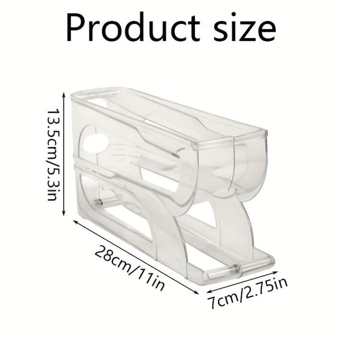 Space-Saving Automatic Egg Dispenser - Large Capacity, Transparent Rolling Egg Holder For Fridge & Kitchen Storage, Container Tray, Cabinet, On The Table - Image 2