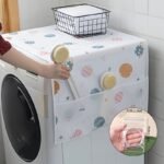 1Pc Multifunctional Drying Dust Cover With Side Pocket - Water And Oil Resistant, Easy To Clean, White Plastic, Simple Pattern, Effective Dust Control, Storage Bag, Easy To Clean Large Storage Capacity Replacement Parts For Dryer