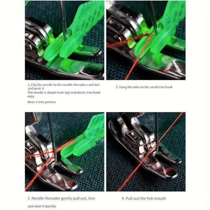 6-Pack Automatic Needle Threader For Sewing Machines - Easy Use Fish-Shaped Thread Guide Tool For Needlework, Embroidery & Craft - Durable Quick Threading Hand Sewing Assist - Image 9