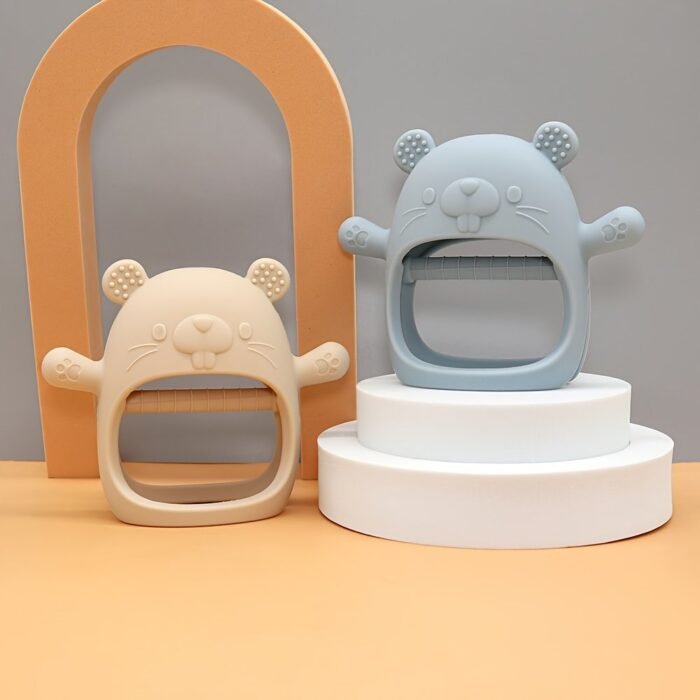 1Pc Cute Bear-Shaped Silicone Teether For Youngsters - Food-Grade, Durable, Non-Drop Teething Toy In Mixed Colors | Ideal Thanksgiving & Christmas Gift For Youngsters, Safe Youngsters Accessory|Playful Youngsters Toy|Durable Teether, Youngsters Teething Toys - Image 8