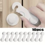 10Pcs Youngsters Safety Locks - Durable Abs Plastic, Phthalate-Free, White - Easy Install For Cabinets, Drawers & Fridges - Hand Pinch Protection, 8.99Cmx1.18 - Image 3