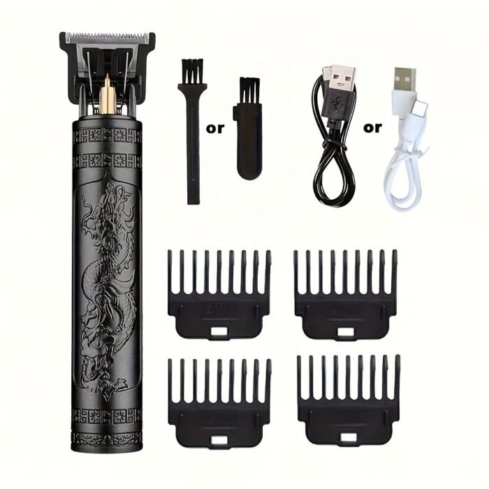 1Pc Professional Electric Hair Clipper With Dragon Design - Rechargeable, 300Mah Battery, Usb Charging, Ideal For Men'S Haircutting And Beard Trimming, Perfect Father'S Day Gift, Barber Shop Tool | Elegant Haircutting Tool | Durable Haircutting Tool, Hair Trimming Tools - Image 5