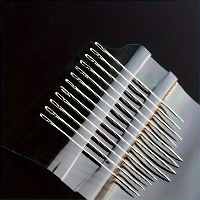 12Pcs Self-Threading Sewing Needles - Easy Thread Side Opening, Multi-Size For Hand Stitching & Darning, Durable Metallic Finish, Perfect For Beginners & Experts Alike, Sewing Accessories - Image 11