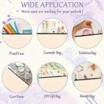 1Pc Medicine Bag Travel Pouch - Lightweight, Foldable Cosmetic Organizer With Zipper Closure, Hand Washable, White With Herbal Design, Ideal For Medication And Toiletries Storage, Toiletry Travel Bag - Image 6