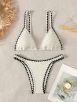 Contrast Trim Whip Stitching Textured Fabric 2 Piece Set Bikini Swimsuits, Women'S Swimwear & Clothing - Image 6