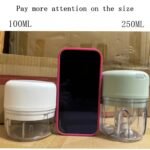 1Pc Electric Garlic Chopper, Mini Portable Veggie Chopper, 250Ml Garlic Grinder Masher Onion Chopper, Blender To Vegetable, Wireless Food Processor For Ginger, Chili, Fruit, Meat, Etc - Image 4