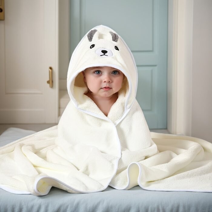 1 Piece Children'S Bath Towel Cartoon Coral Fleece Hooded ? Soft Baby Blanket, Newborn Robe With Hood For Babies And Toddlers, Super Absorbent Kids' Shower Supplies, Halloween, Thanksgiving & Christmas Gift - Image 6