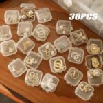 30Pcs Transparent Plastic Jewelry Storage Boxes With Lids, Mini Square Containers For Beads, Earrings, Small Crafts Organization, Home Bedroom Accessory Box, Craft And Sewing Supplies Storage - Image 3